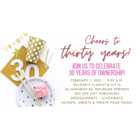 McLean's Florist & Gifts 30 Year Anniversary