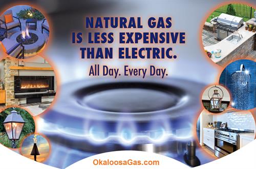 Natural Gas is less expensive than electric!