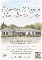 Pierce Family Anniversary - Emerald Coast Children's Advocacy Center - "Celebrating 10 Years of Hope in Walton County."