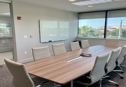 Harbor Boardroom - 10 person conference room available to rent by the hour, no membership required