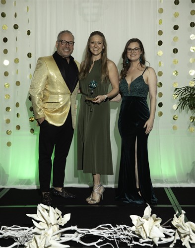 Brittany Blackman winning an award