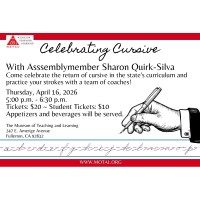 MOTAL: Celebrating Cursive with Assemblywoman Quirk-Silva