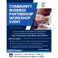 Fullerton School District: Community Business Partnership Workshop
