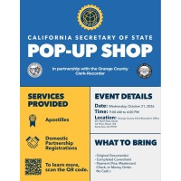 California Office of the Secretary of State Pop-Up Shop: Orange County 10/21