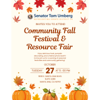 Community Fall Festival & Food Drive | Senator Tom Umberg's Office