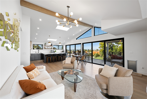 Open concept kitchen and living room 