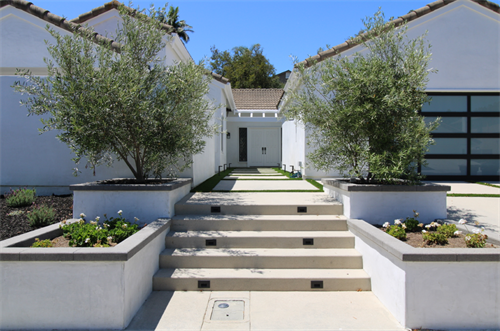 Exterior  home remodel with landscaping 