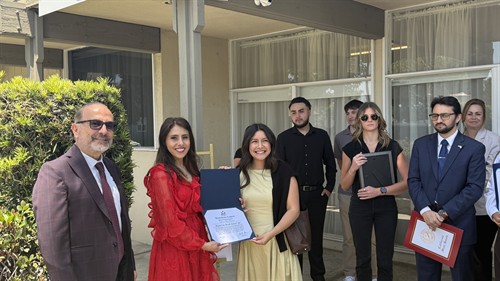 Certificate presentaion with the Office of Congressman Lou Correa 