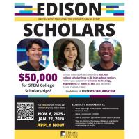  2026 Edison Scholars Application - Now Open! 