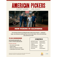 News Release: American Pickers Coming to California – Now Searching for Rare Collections and Unique Treasures!