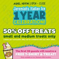 Jeremiah's Italian Ice 1 Year Anniversary