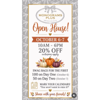 Monograms Plus Fall Open House