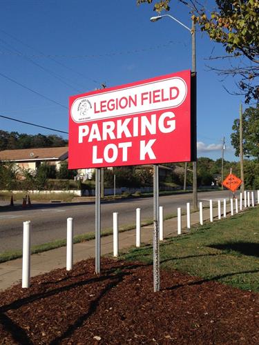 Legions Field Parking Sign