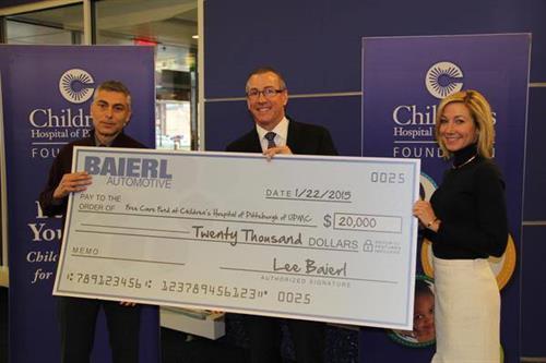 Baierl Cadillac Presents $20,000 Check to Children's Hospital of Pittsburgh