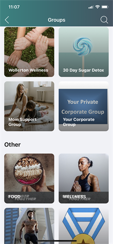 Customized corporate group in app
