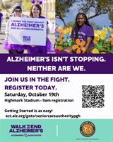 News Release: 9/13/2024 - Join Senior Care Authority for the Walk to End Alzheimer's on October 19