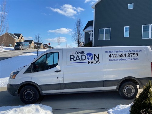 AARST-compliant commercial radon mitigation system installed for a business facility in Pine Township.