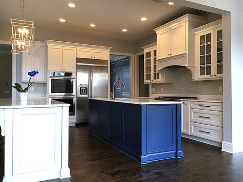 Custom kitchen with two islands