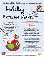 The North Hills Art Center annual Holiday Artisan Market - Partnered with HEARTH