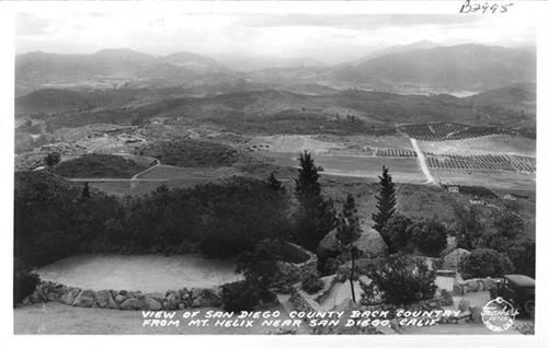 1941 View from Top of Amphitheater facing El Cajon and Rancho San Diego. 