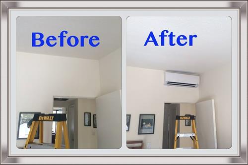 Before/After Ductless Split Installation