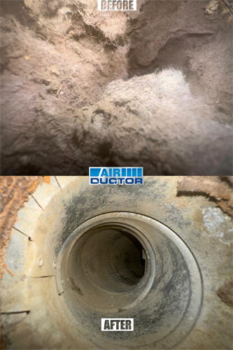 Results before and after Dryer Vent Cleaning