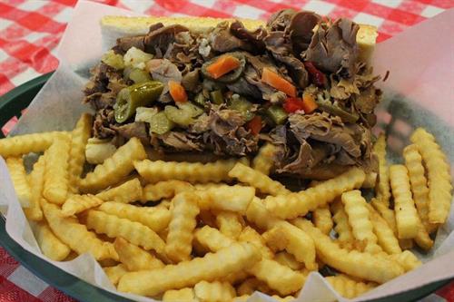 Homemade italian beef sandwiches! Get all of this plus a drink for $6.95 daily!