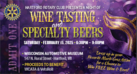 Hartford Rotary Presents and Evening of Wine and Specialty Beer Tasting