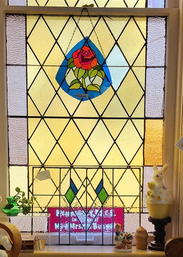 Floral stained glass suncatcher