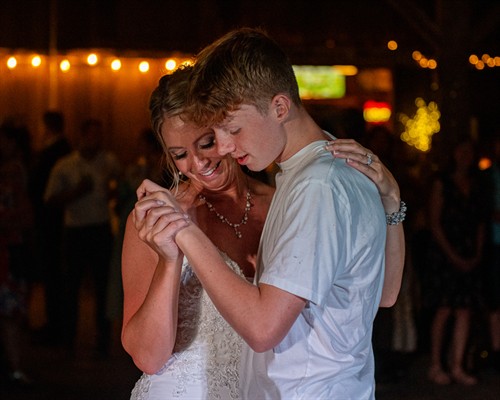 Mother and son dance after a Jackson, Wisconsin barn wedding. Steve Sweeney Photography