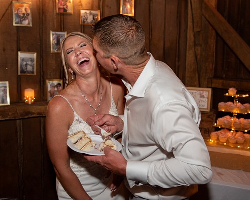 Husband and Wife share a moment in a Milwaukee-area wedding reception. Steve Sweeney Photography