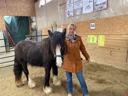 Our instructor Kris and one of the horses Ruger
