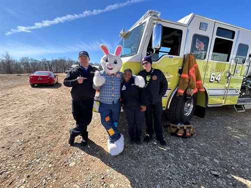 Easter event at The Ranch featuring the Easter Bunny and Slinger Fire Department!
