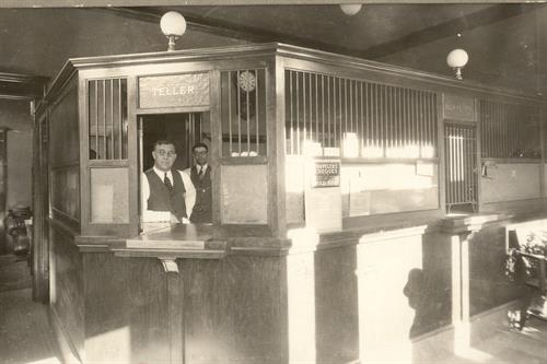 Arnold Vogel (our founder) at the teller line.