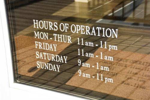 Hours of operation