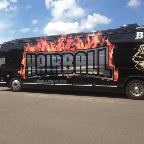 Hairball Tour Bus - We set the tour bus for Hairball on fire!