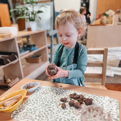Hands on exploration is a sensory experience that supports physical and cognitive development