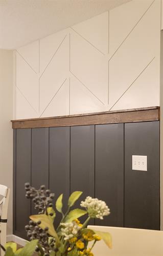 Herringbone and board and batten accent wall