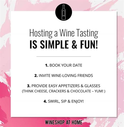Wine tastings for groups of up to 20 sippers!