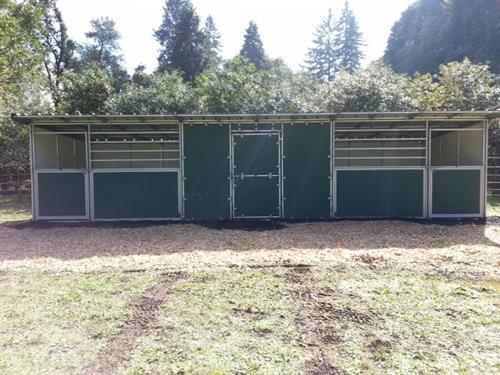 two stalls and storage room two stalls and storage room