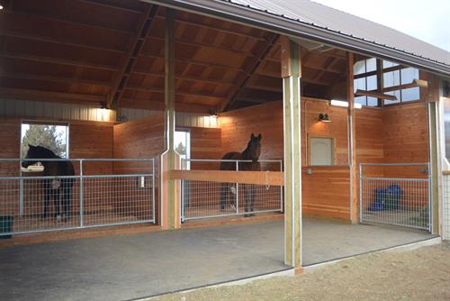 Two stall run in barn Two stall run in barn