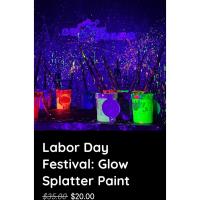 Labor Day Glow Splatter  Paint Sale