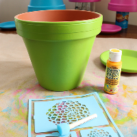 Flower Pot Painting w/Square Canvas