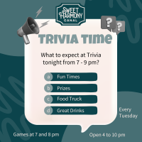 Trivia at Sweet Harmony Canal