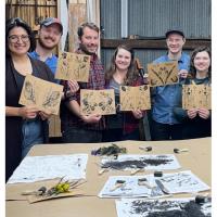 Monoprinting on the farm with Yellowood