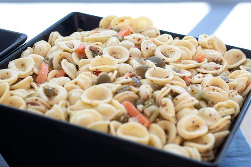 Pasta Salad with Orecchiette Pasta Tossed with Southern Country-Style Mustard Dressing and Giardiniera