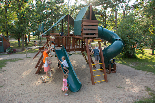 The children love the playground
