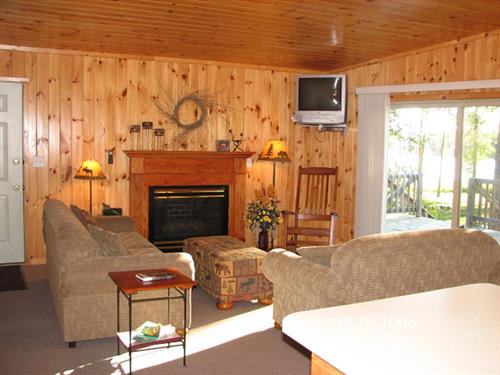 Interior of cabin 8a which is also a handicap accessible unit. 