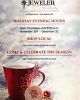 Holiday Evening Shopping Hours at Jeweler of the North