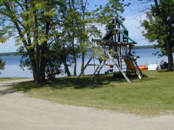 Play area and Boat launch near the swimming beach